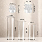 Acrylic Cylinder Vase, Tall Unbreakable Plastic Hurricane Vase for Wedding Bouquet Centerpieces