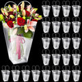 Clear Flower Bouquet Bags With Handles, Large Transparent Florist Gift Packaging for Wedding Birthday and Valentines Day