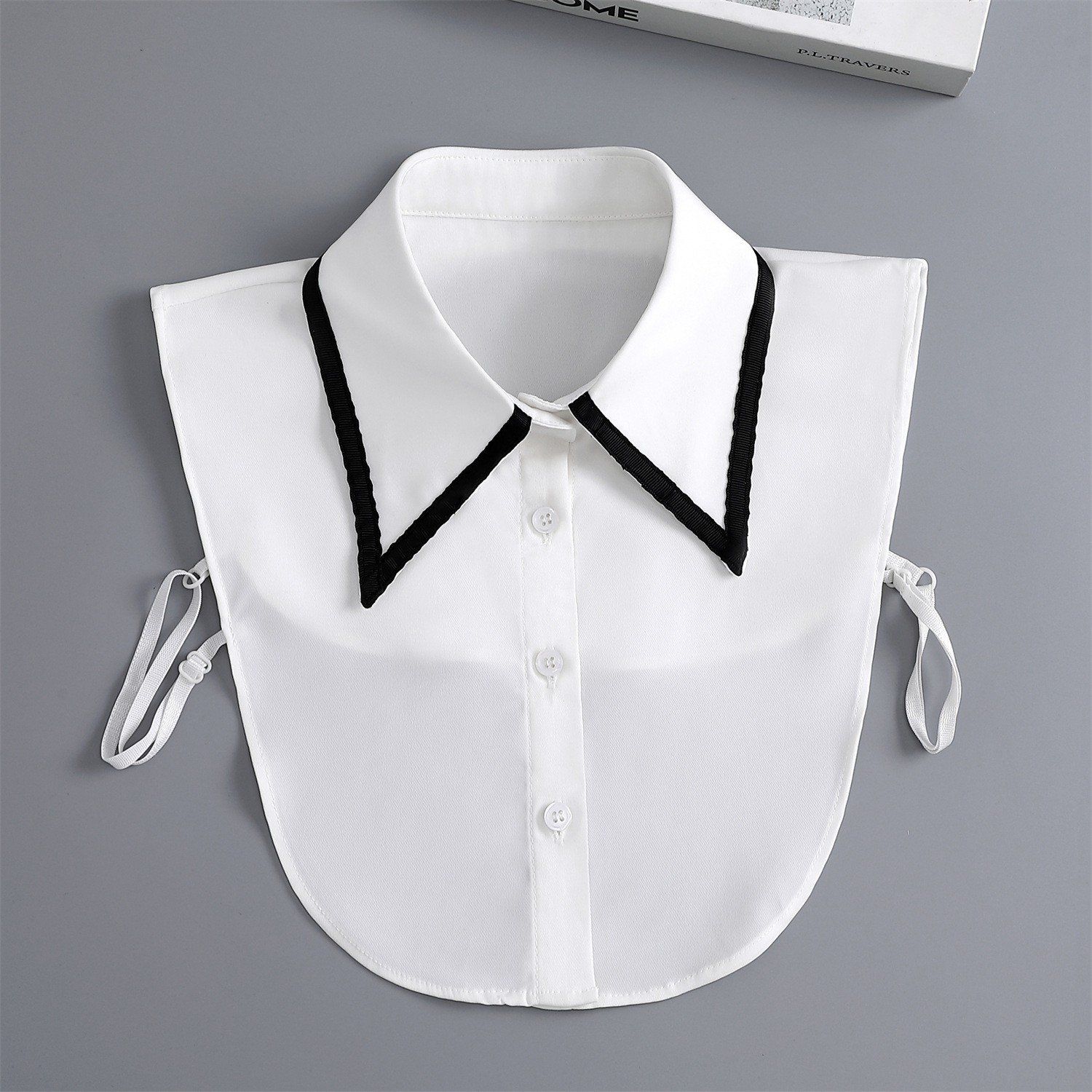 White Detachable Collar for Women, False Dickey Half Top Layering Accessory for Sweaters Shirts and Blouses, One Size