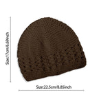 Coffee Kufi Hat for Men, Breathable Openwork Knit Summer Sun Beach Cap, One Size