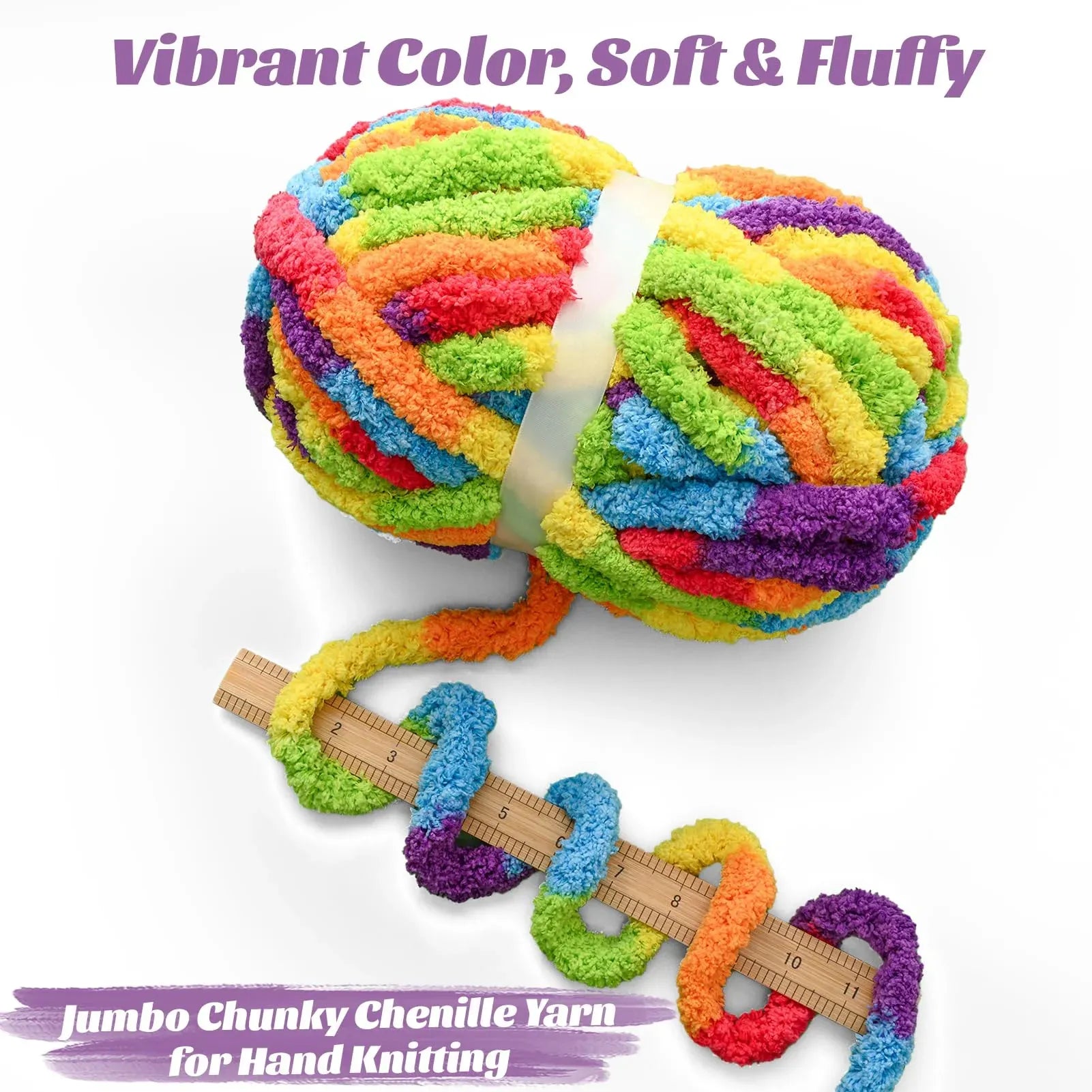 10 Pack Blue White Chunky Chenille Yarn, Super Bulky Variegated Blanket Yarn for Crochet and Hand Knitting, 25m, 70.5 oz