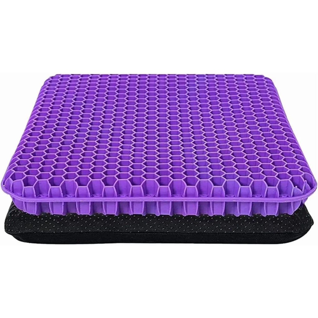 Gel Seat Cushion for Long Sitting, Double Thick Cooling Office Chair Car Wheelchair Pad for Back Hip Sciatica and Tailbone Relief