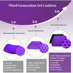 Gel Seat Cushion for Long Sitting, Double Thick Cooling Office Chair Car Wheelchair Pad for Back Hip Sciatica and Tailbone Relief