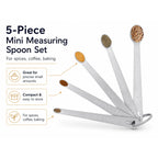 5 Pack Stainless Steel Mini Measuring Spoons for Kitchen Baking and Cooking