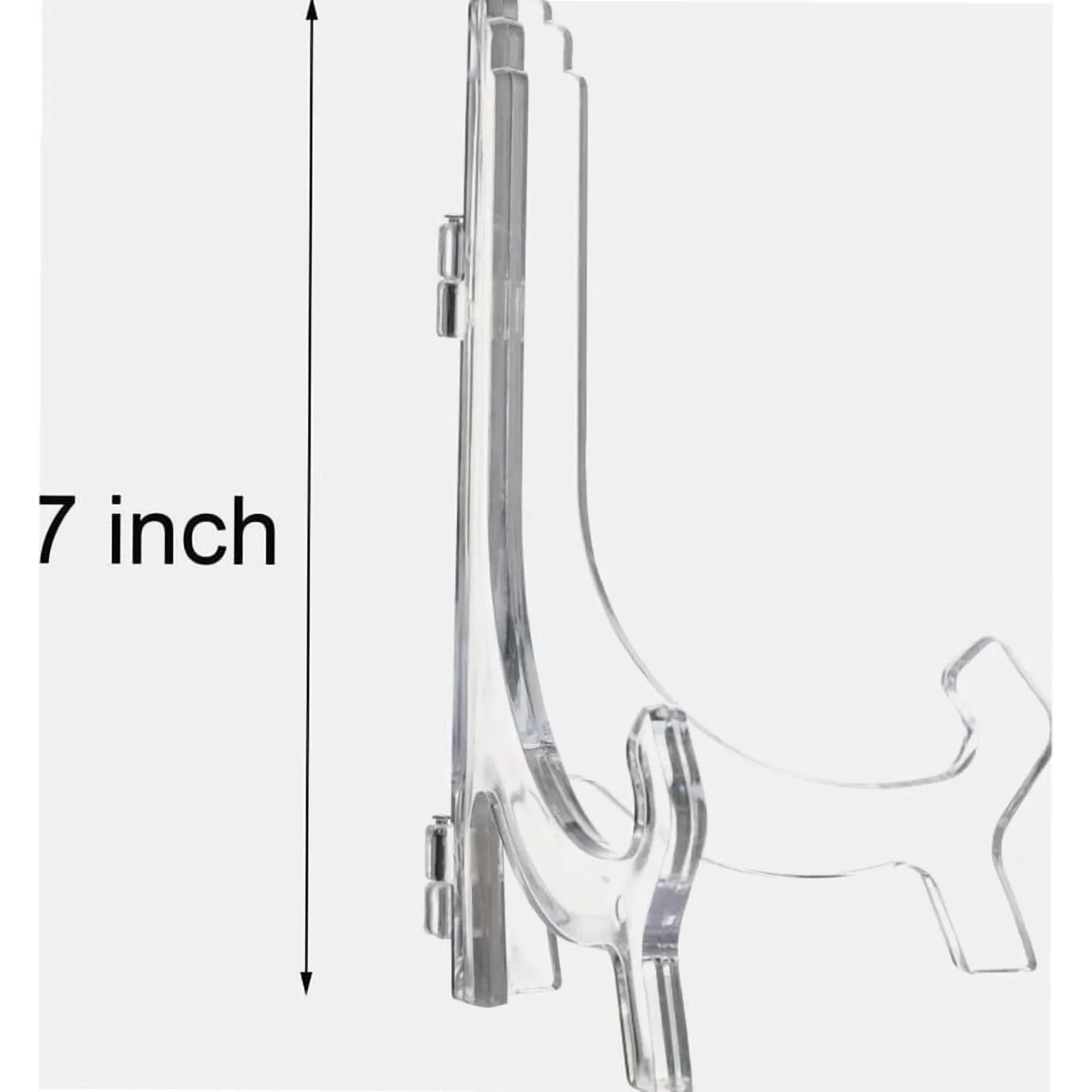 6 Pack Clear Acrylic Easel Stands, Plate Photo Picture Frame and Book Display Holders, 7 in