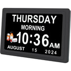 Dementia Digital Clock for Seniors, Extra Large Electric Calendar Clock With 20 Alarms Auto DST and HD Display, 10 in, 1024 x 600P