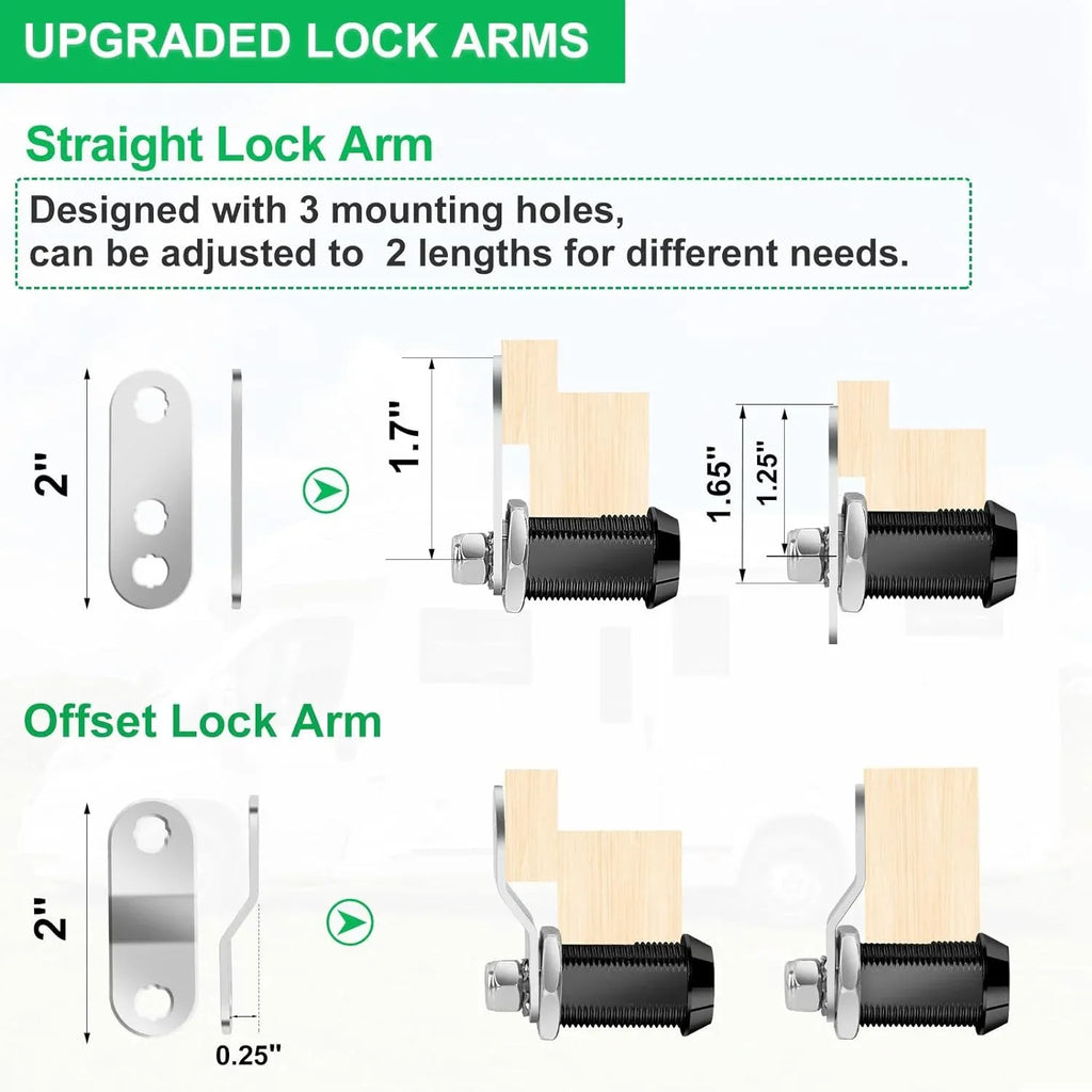 5 Pack Cabinet Locks With Keys, Keyed Alike RV Storage Door Camper Toolbox Cam Locks, 1 in