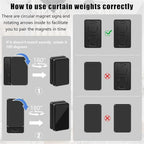 16 Pcs Outdoor Curtain Weights, 8 Pairs Waterproof Magnetic Drapery Weights for Curtains Tablecloths Patio and Shower