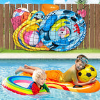 1 Pack Extra Large Pool Toy Float Storage Net, Heavy Duty Elastic Mesh Organizer for Poolside Fence Toys and Rafts, 71 x 47 in