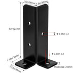 8 Pcs Black Deck Post Anchor Brackets, Reversible Wood Fence Base Kit for Pergola Railing Mailbox,5*1.18*1.37in