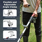 1 Pack Silver Ergonomic Trimmer Handle, Aluminum Weed Eater Auxiliary Grip for Lawn Care Comfort, 37 x 16 cm