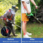 1 Pack Silver Ergonomic Trimmer Handle, Aluminum Weed Eater Auxiliary Grip for Lawn Care Comfort, 37 x 16 cm
