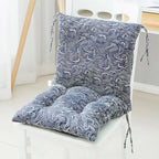 Blue High Back Chair Cushion, Rainproof All Weather Indoor Outdoor Rocking Chair Pad With Straps, 15.74 x 15.74 in