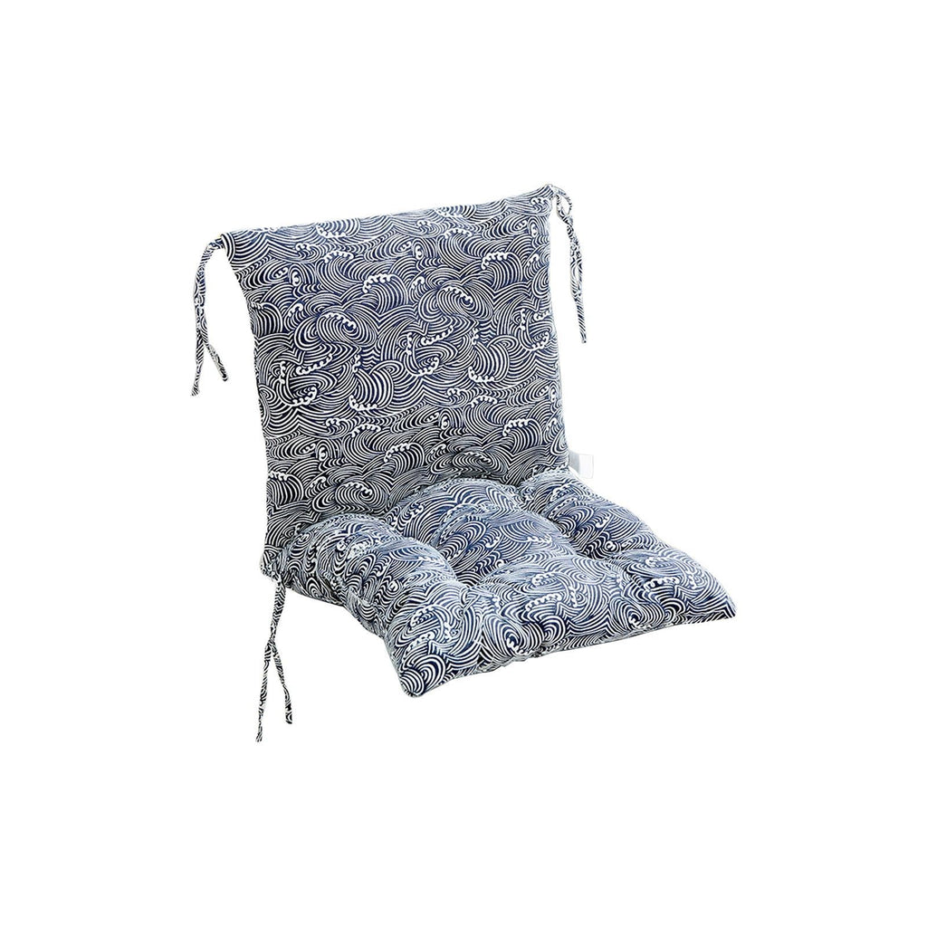 Blue High Back Chair Cushion, Rainproof All Weather Indoor Outdoor Rocking Chair Pad With Straps, 15.74 x 15.74 in