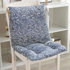 Blue High Back Chair Cushion, Rainproof All Weather Indoor Outdoor Rocking Chair Pad With Straps, 15.74 x 15.74 in