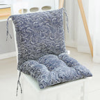 Blue High Back Chair Cushion, Rainproof All Weather Indoor Outdoor Rocking Chair Pad With Straps, 15.74 x 15.74 in