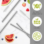 4 Pcs Metal Straws Compatible With Owala Kids Tumbler Cup, Stainless Steel Reusable Straws With 2 Cleaning Brushes, 12 oz and 15 oz
