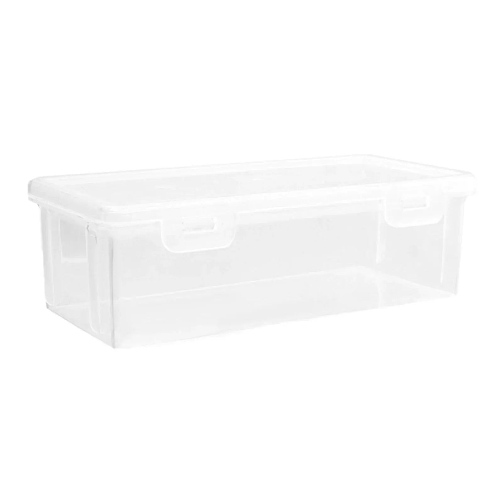 2 Pcs Clear Plastic Storage Boxes With Lids, Stackable Small Containers With Buckle Latches for Office Home Crafts, 7.5 x 3.5 x 2.4 in