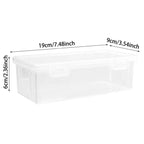 2 Pcs Clear Plastic Storage Boxes With Lids, Stackable Small Containers With Buckle Latches for Office Home Crafts, 7.5 x 3.5 x 2.4 in