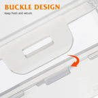2 Pcs Clear Plastic Storage Boxes With Lids, Stackable Small Containers With Buckle Latches for Office Home Crafts, 7.5 x 3.5 x 2.4 in