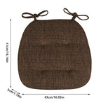 Beige D Shaped Dining Chair Cushion, Removable Washable Cover With Ties for Kitchen Patio Chairs, 17 x 16 in