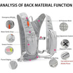 Grey Lightweight Running Vest for Women, Breathable Hydration Backpack for Hiking Running and Biking