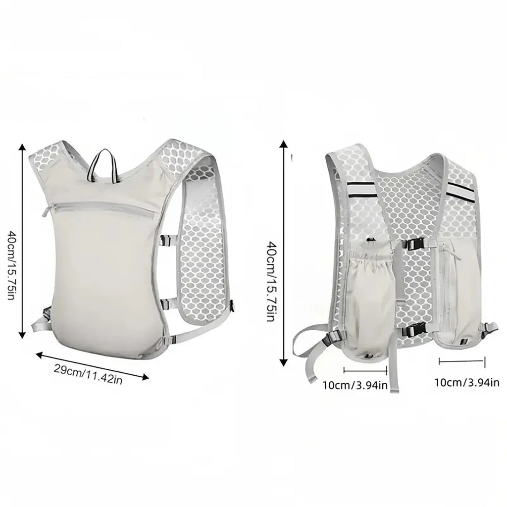 Grey Lightweight Running Vest for Women, Breathable Hydration Backpack for Hiking Running and Biking