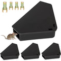5 Pack Mouse Bait Stations With Keys, Refillable Indoor Outdoor Mice and Small Rat Poison Boxes for Kitchen Garage