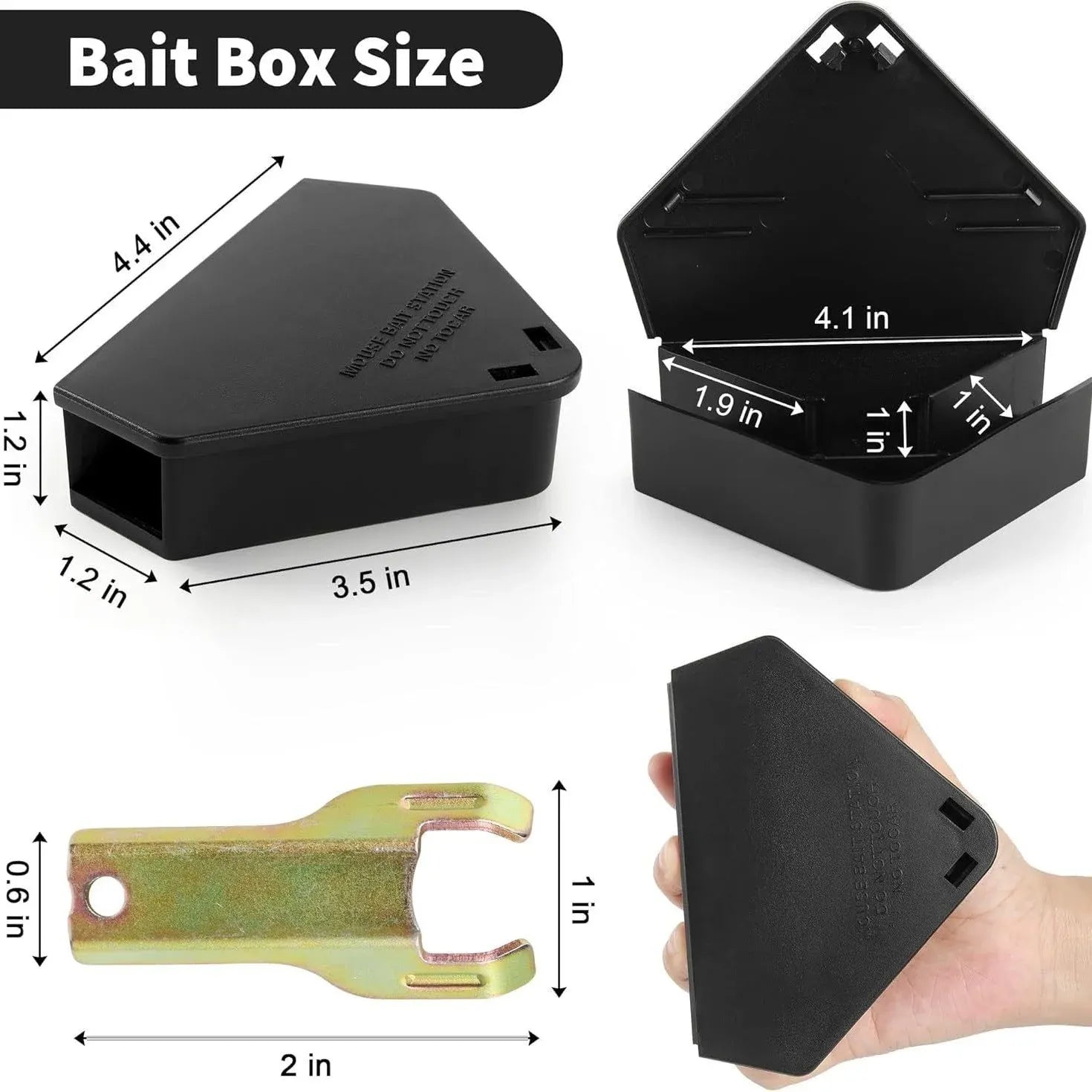5 Pack Mouse Bait Stations With Keys, Refillable Indoor Outdoor Mice and Small Rat Poison Boxes for Kitchen Garage