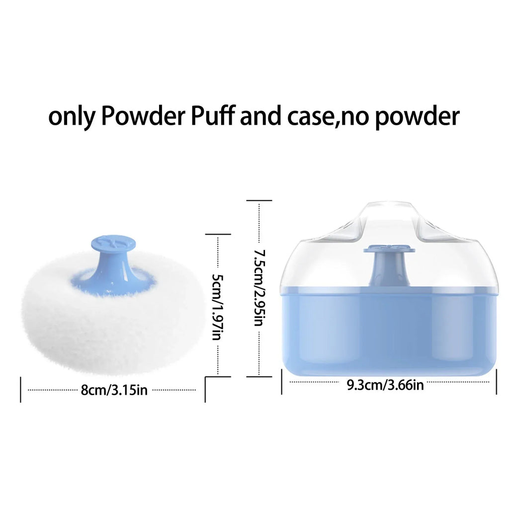 Large Body Powder Puff With Case, Empty Loose Powder Box and Cosmetic Powder Puff Container