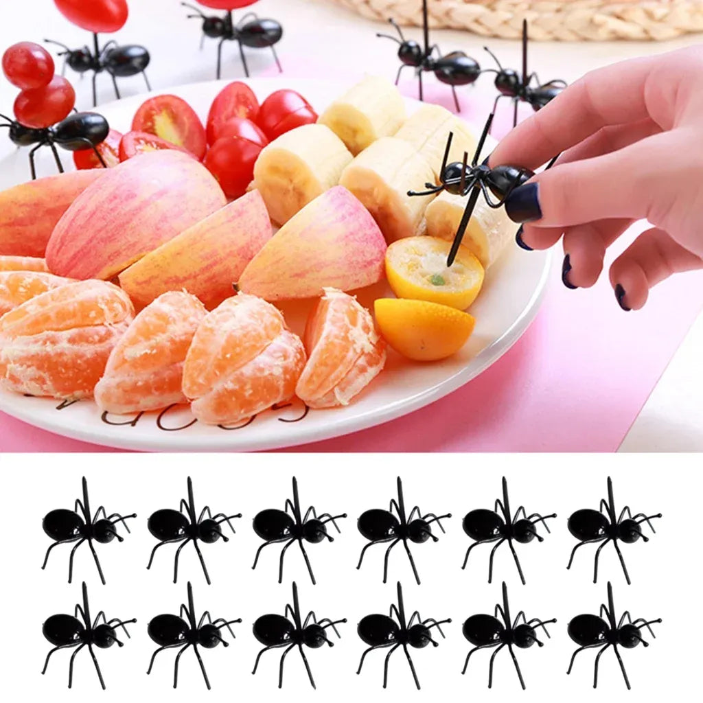36 Pcs Ant Food Picks, Fruit Snack Cake Picks for Parties and Tableware Decoration