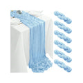 6 or 12 Pack Light Blue Cheesecloth Table Runners, Boho Gauze Runner for Spring Easter Decor, 17 x 108 in, 9 ft