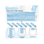 6 or 12 Pack Light Blue Cheesecloth Table Runners, Boho Gauze Runner for Spring Easter Decor, 17 x 108 in, 9 ft