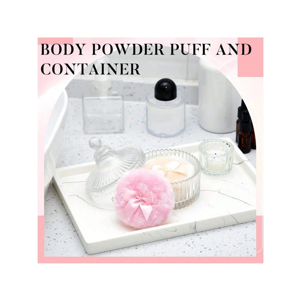 Clear Ribbed Glass Vanity Jar With Lid, Victorian Style Makeup Trinket Container for Bathroom