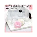 Clear Ribbed Glass Vanity Jar With Lid, Victorian Style Makeup Trinket Container for Bathroom