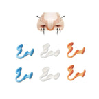 6 Pack Silicone Nose Clips, Nose Dilator Breathing Assist Devices for Daily and Nighttime Snoring Reduction