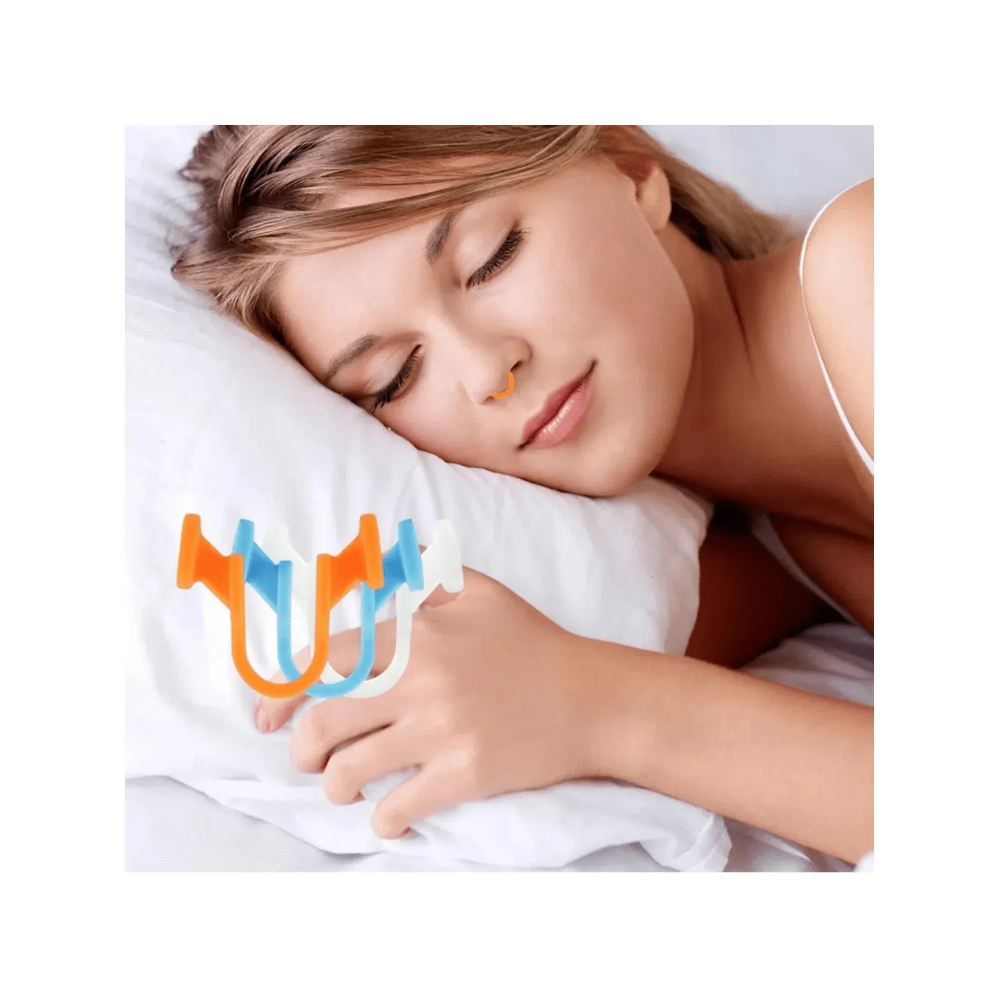 6 Pack Silicone Nose Clips, Nose Dilator Breathing Assist Devices for Daily and Nighttime Snoring Reduction