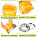 16 Pack Glass Mason Jars With Regular Lids, Canning Jelly Jars for Baby Food Honey Jam Candles and Spices, 4 oz