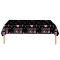 1 Pc Graduation 2026 Party Decoration Set, Pink Bow Decor Black Disposable Cups and Plastic Tablecloth, 54 x 108 in