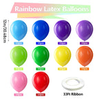 100 Pcs Latex Balloons With 1 Roll Ribbon, Round Helium Balloons for Birthday Wedding Baby Shower Graduation and Festivals, 12 in