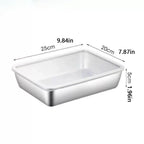 2 Pc Stainless Steel Fridge Storage Containers With Lids, Rectangular Baking Pans for Freezer Meal Prep and Catering, 10 x 8 x 3 in