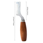 1 Pc Silver Brown Handheld Vegetable Shredder, Stainless Steel Onion Cutter Chopper With Wooden Handle, 8 in Cutting Head