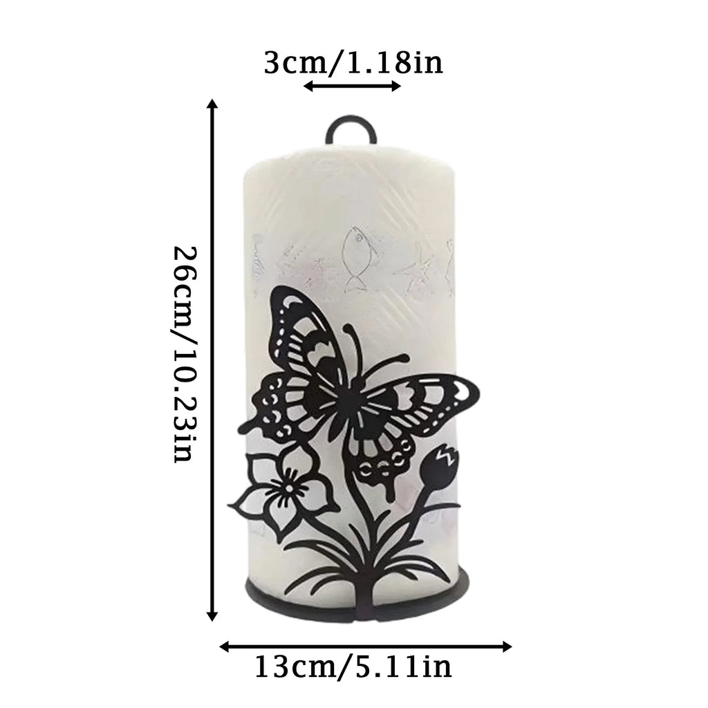 1 Pc Countertop Paper Towel Holder, Black Rustic Farmhouse Standing Kitchen Paper Towel Organizer
