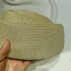Womens Straw Beret Hat, Vintage French Artist Cap for Church Derby Party Summer Vacation