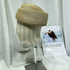Womens Straw Beret Hat, Vintage French Artist Cap for Church Derby Party Summer Vacation