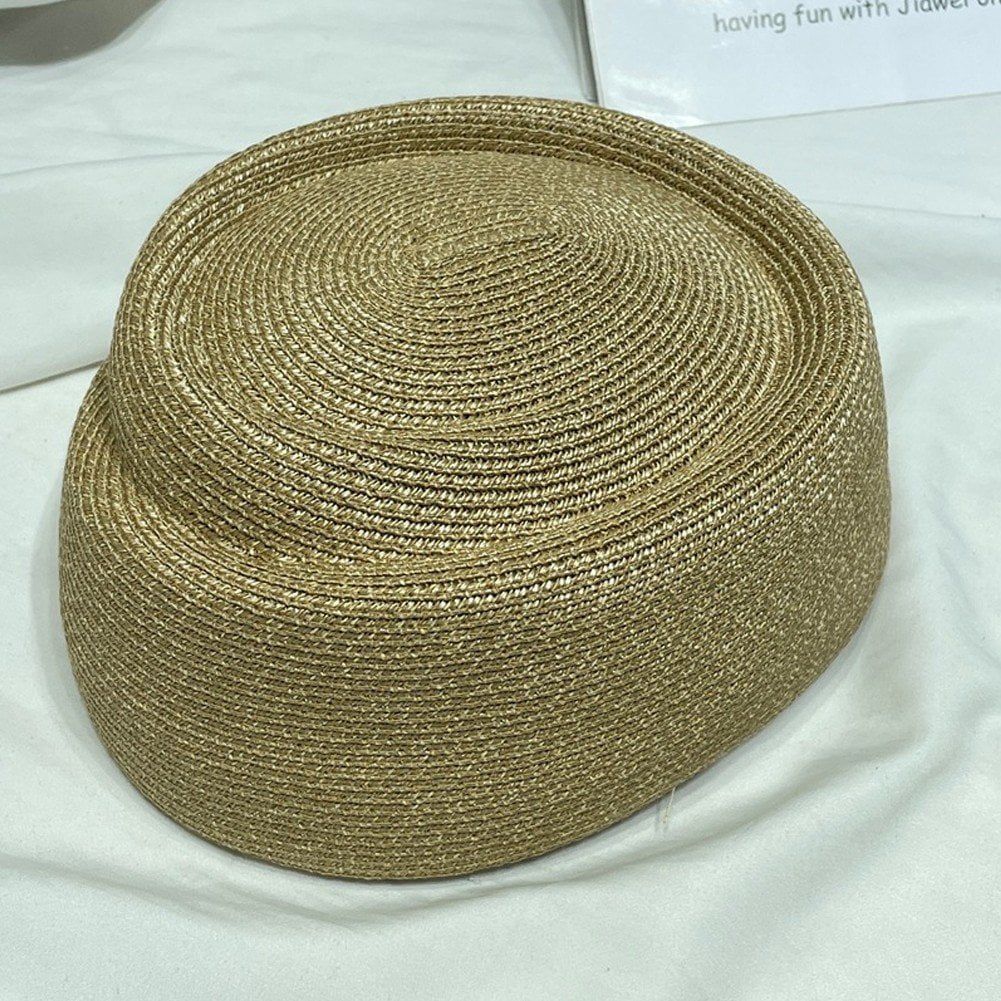 Womens Straw Beret Hat, Vintage French Artist Cap for Church Derby Party Summer Vacation