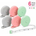 6 Pack Soft Measuring Tape, Retractable Tailor Ruler With Push Button for Sewing Body Fabric Cloth Knitting, 60 in, 1.5 m
