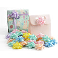 36 Pcs Pastel Satin Star Gift Bows, Self Adhesive Rainbow Bows for Gift Wrapping Crafts Baby Showers Easter Parties, 6 Colors, 2.5 in