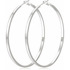 316 Sterling Silver Hoop Earrings for Women, Lightweight Hypoallergenic Large Earrings, 30/40/50 mm
