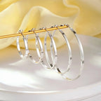 316 Sterling Silver Hoop Earrings for Women, Lightweight Hypoallergenic Large Earrings, 30/40/50 mm